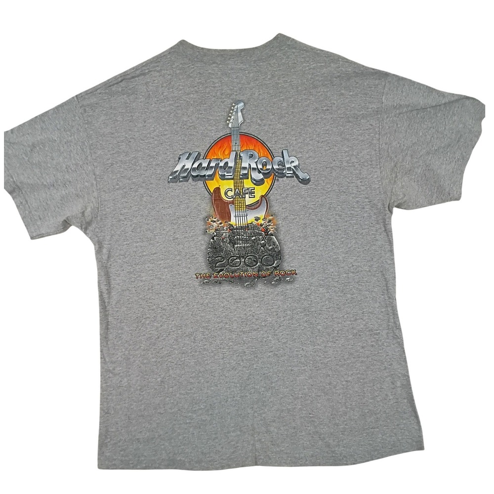 Hard Rock Cafe Evolution of Rock Mens XXL Gray Vintage 2000 Key West USA Made